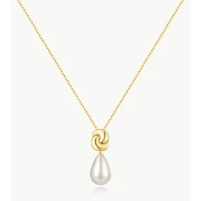 ANIA HAIE GOLD TWIST & SHELL PEARL NECKLACE N077-03G