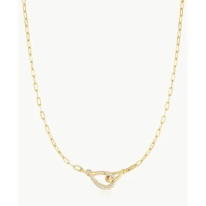 ANIA HAIE GOLD INTERLOCKED PAVE & POLISHED KNOT NECKLACE N077-05G