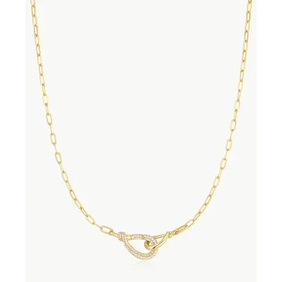 ANIA HAIE GOLD INTERLOCKED PAVE & POLISHED KNOT NECKLACE N077-05G