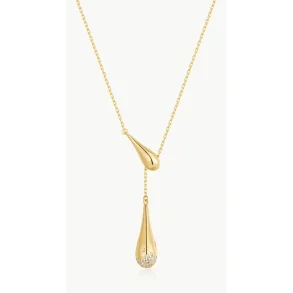ANIA HAIE GOLD SINGLE-SLIDE TEARDROP NECKLACE N078-04G