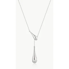 ANIA HAIE SILVER SINGLE-SLIDE TEARDROP NECKLACE N078-04H