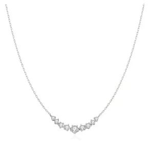 ANIA HAIE SILVER GRADUATED PAVE ARC NECKLACE N079-02H