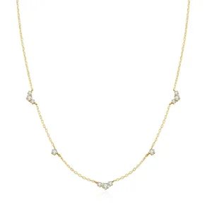 ANIA HAIE GOLD CLUSTER & SINGLE STATION NECKLACE N079-04G