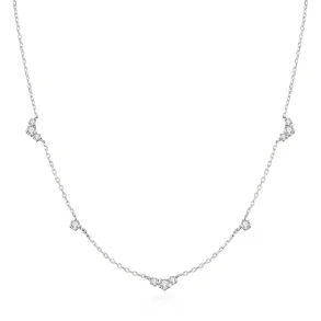 ANIA HAIE SILVER CLUSTER & SINGLE STATION NECKLACE N079-04H