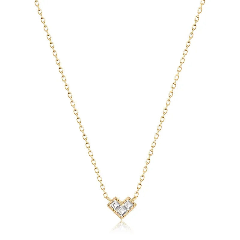 ANIA HAIE 14 KT NECKLACE TRIPLE WHITE SAPPHIRE GEO NAU009-01YG