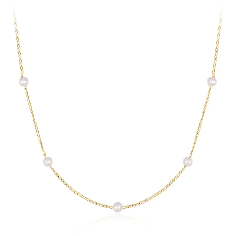ANIA HAIE 14 KT NECKLACE PEARL STATION NAU009-03YG