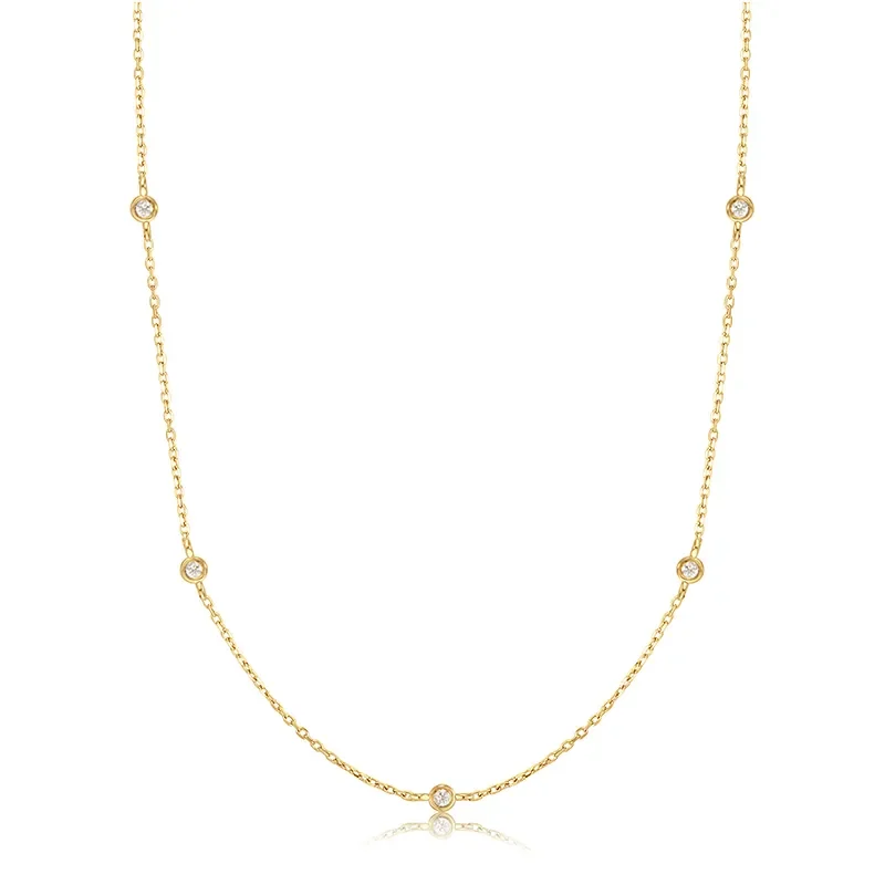 ANIA HAIE 14 KT NECKLACE NATURAL DIAMOND STATION NAU009-05YG