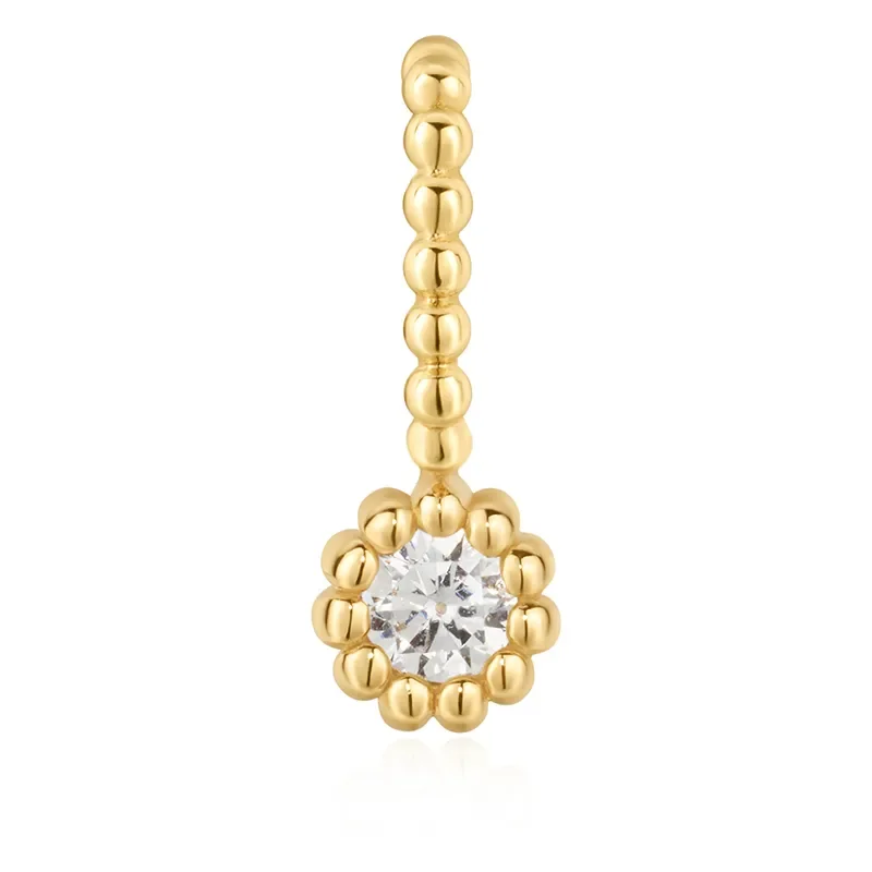 ANIA HAIE GOLD ROUND BEADED BEZEL SET CHARM NC060-12G