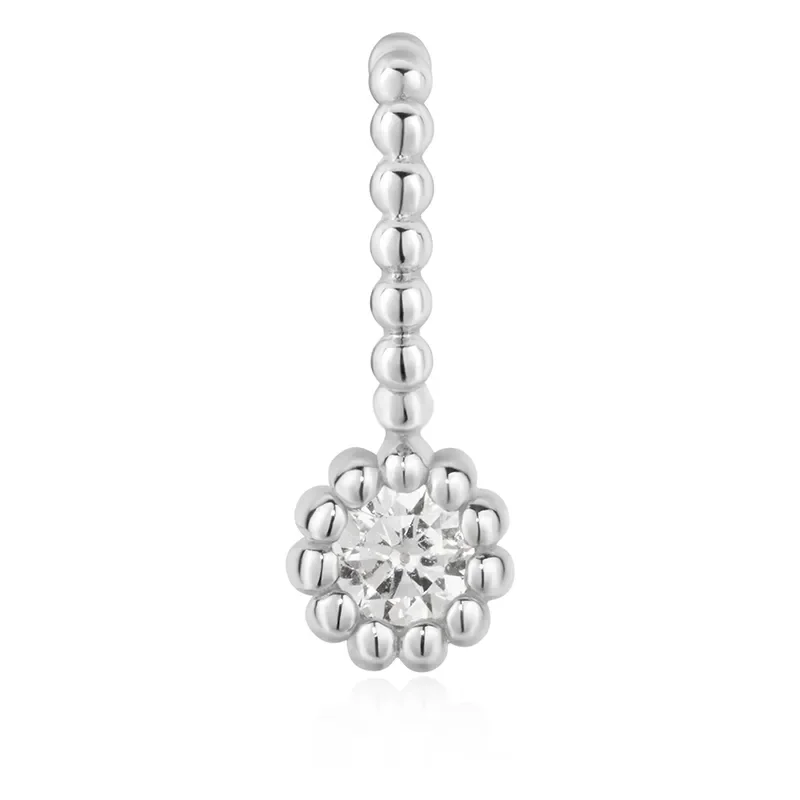 ANIA HAIE SILVER ROUND BEADED BEZEL SET CHARM NC060-12H