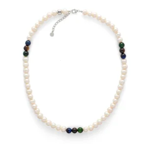 ALEXANDER LYNGGAARD PEARL NECKLACE WITH MIXED TIGER EYE 8MM P00004