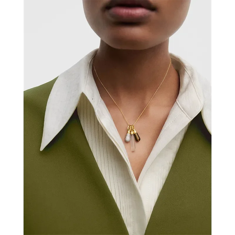 PDPAOLA TIGER EYE DROP PENDANT PE01-143-U