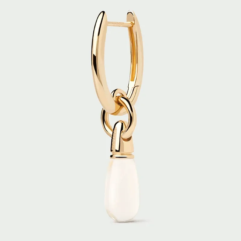 PDPAOLA ROCK CRYSTAL JUPITER SINGLE HOOP EARRING PG01-327-U