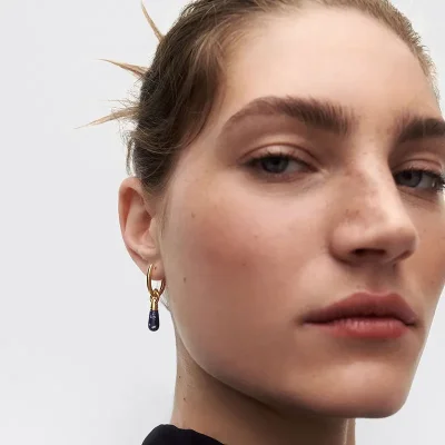 PDPAOLA SODALITE JUPITER SINGLE HOOP EARRING PG01-337-U