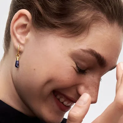 PDPAOLA SODALITE JUPITER SINGLE HOOP EARRING PG01-337-U