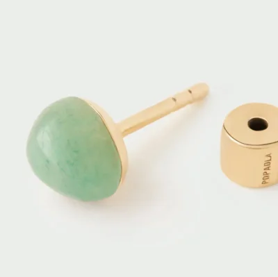 PDPAOLA GREEN AVENTURINE GRAVITY SINGLE EAR PIERCING PG01-351-U