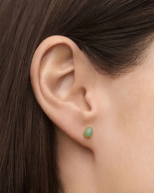 PDPAOLA GREEN AVENTURINE GRAVITY SINGLE EAR PIERCING PG01-351-U