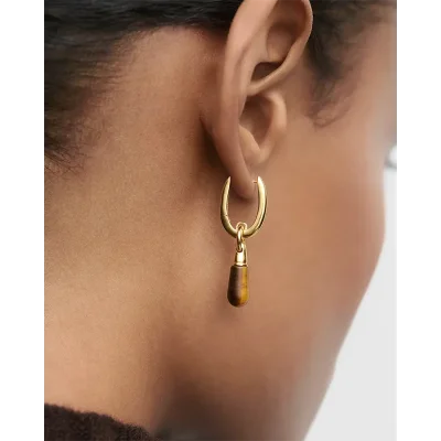 PDPAOLA TIGER EYE JUPITER SINGLE HOOP EARRING PG01-376-U