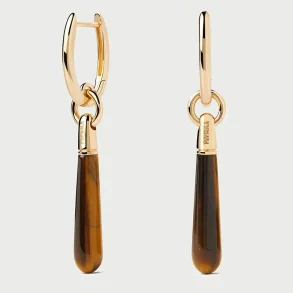 PDPAOLA TIGER EYE LARGE JUPITER SINGLE HOOP EARRING PG01-377-U