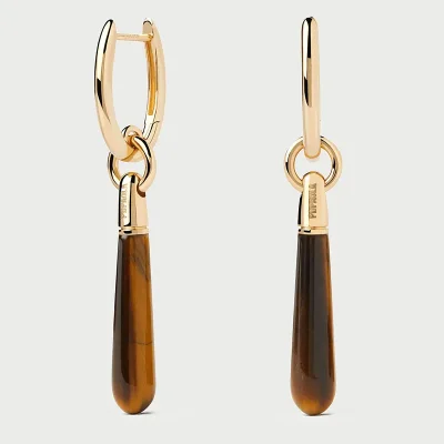 PDPAOLA TIGER EYE LARGE JUPITER SINGLE HOOP EARRING PG01-377-U