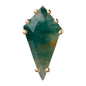 PDPAOLA AKIRO MOSS AGATE SINGLE EARRING PG01-681-U