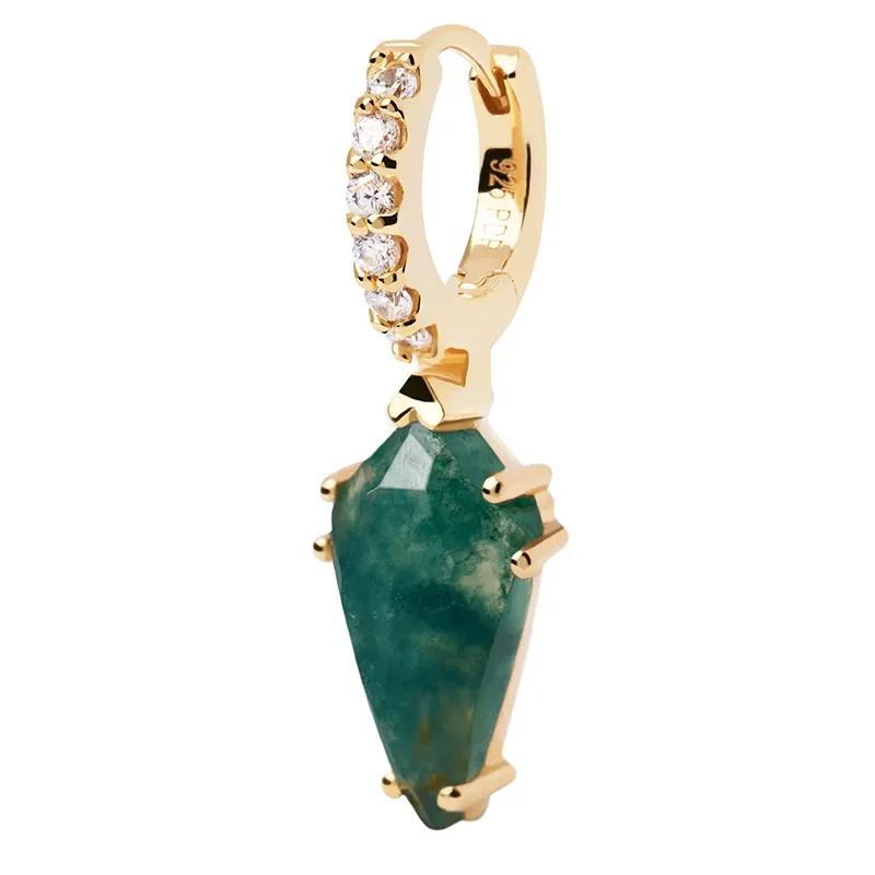 PDPAOLA NAOKI MOSS AGATE SINGLE EARRING PG01-696-U