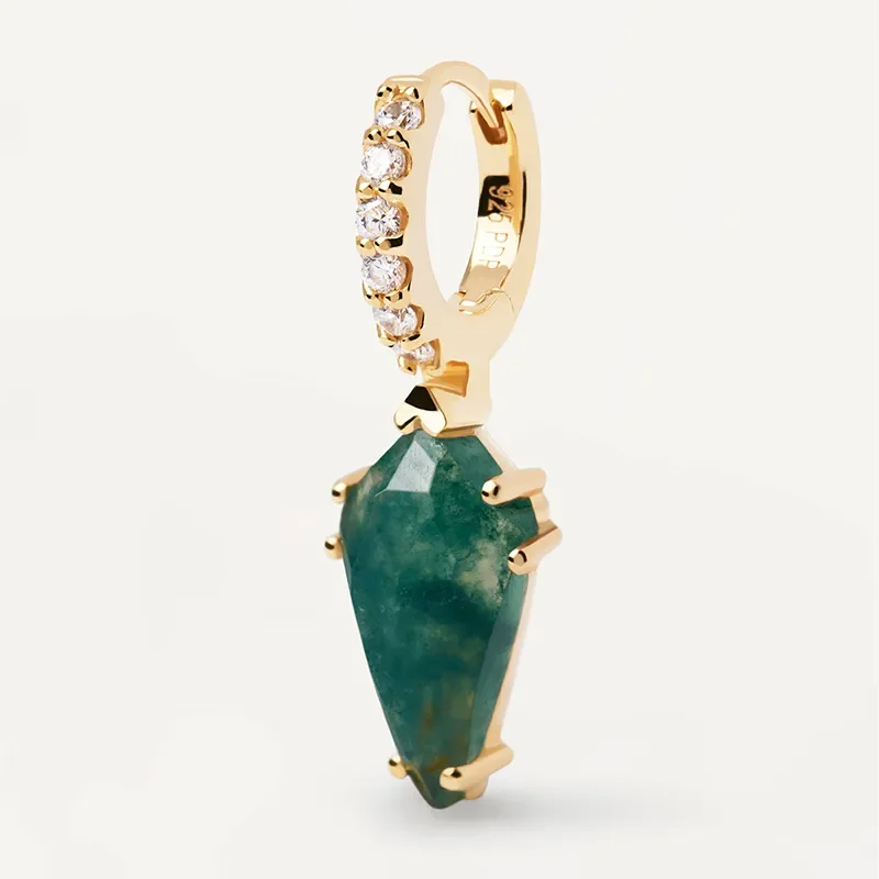 PDPAOLA NAOKI MOSS AGATE SINGLE EARRING PG01-696-U
