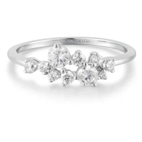 ANIA HAIE SILVER FLOWER CLUSTER PAVE RING R058-02H