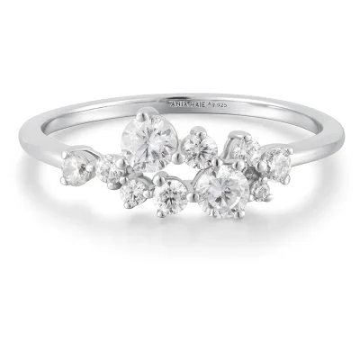 ANIA HAIE SILVER FLOWER CLUSTER PAVE RING R058-02H