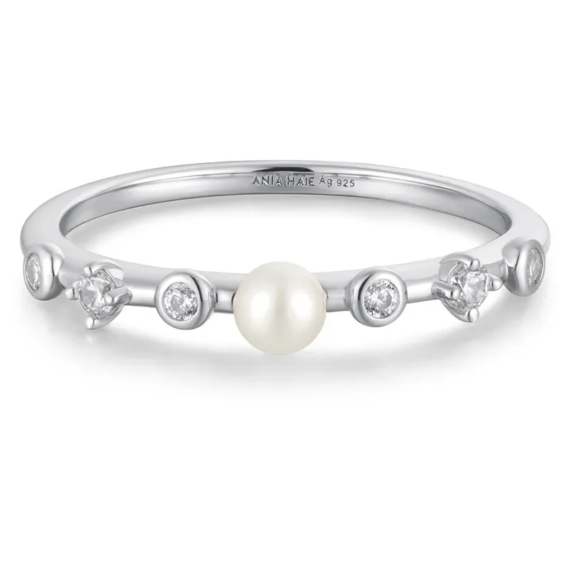 ANIA HAIE FRESHWATER PEARL AND CUBIC ZIRCONIA RING R058-04H