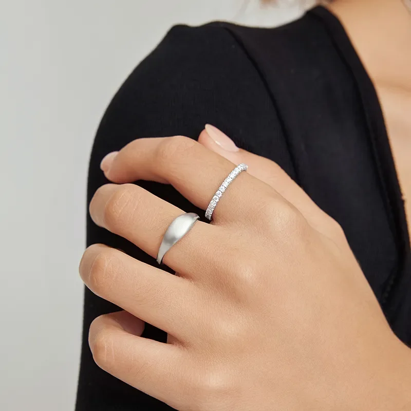 ANIA HAIE SILVER DOME PLAIN RING R058-05H