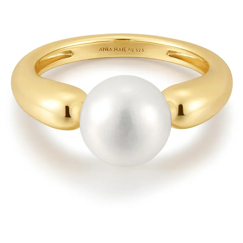 ANIA HAIE GOLD FRESHWATER SPHERE PEARL RING R058-07G