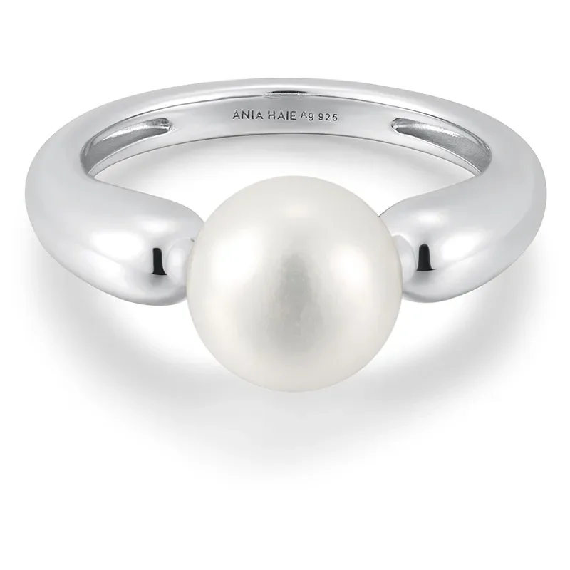 ANIA HAIE SILVER FRESHWATER SPHERE PEARL RING R058-07H