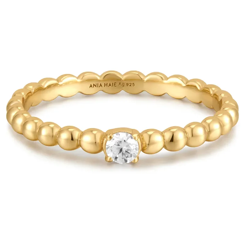 ANIA HAIE CUBIC ZIRCONIA ROUND DOME RING R059-01G