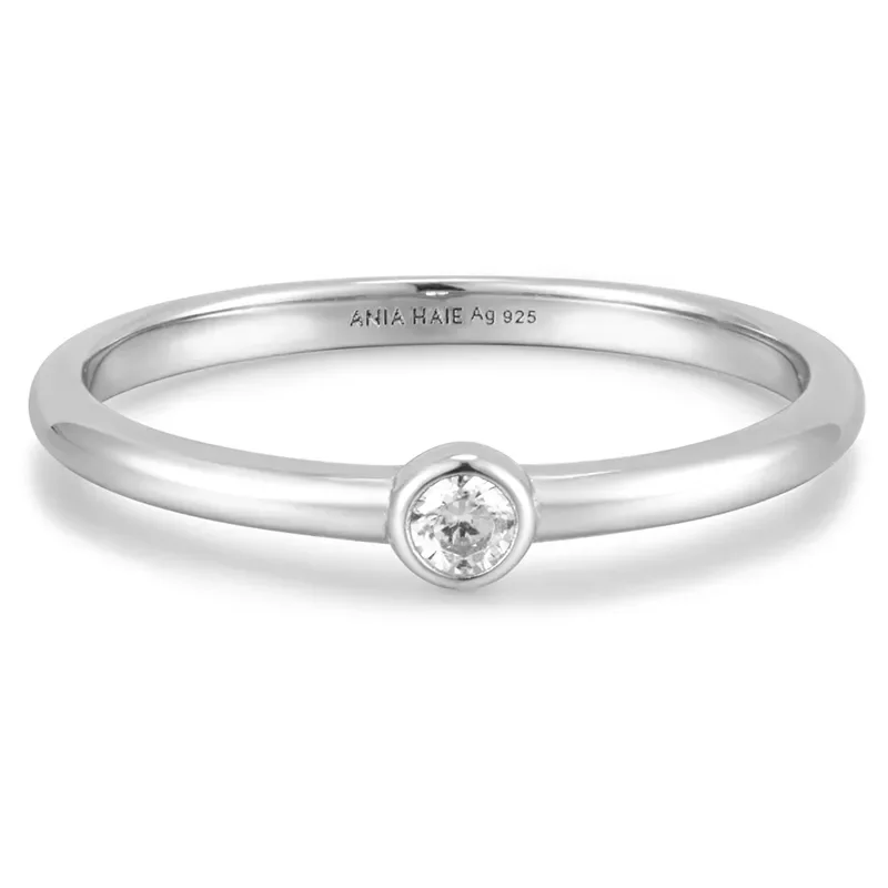 ANIA HAIE HALF ROUND CUBIC ZIRCONIA RING R059-02H