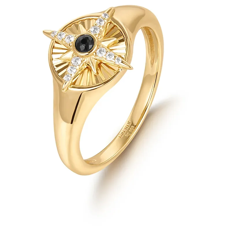 ANIA HAIE GOLD STAR SIGNET RING R059-06G