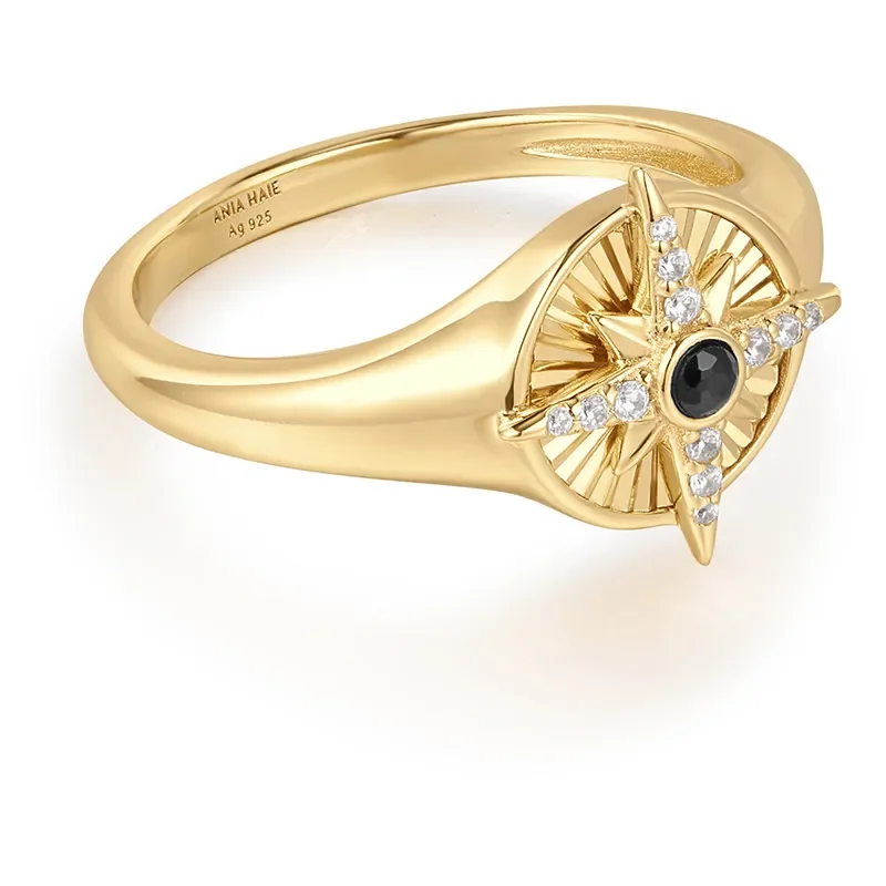 ANIA HAIE GOLD STAR SIGNET RING R059-06G