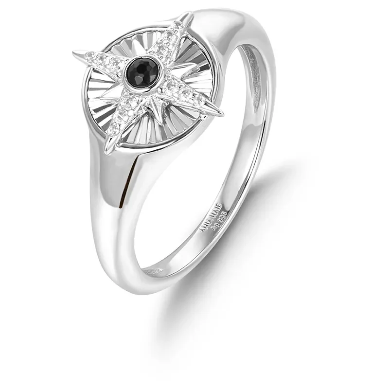ANIA HAIE SILVER STAR SIGNET RING R059-06H