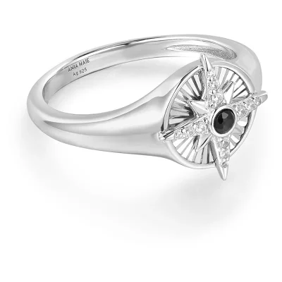 ANIA HAIE SILVER STAR SIGNET RING R059-06H