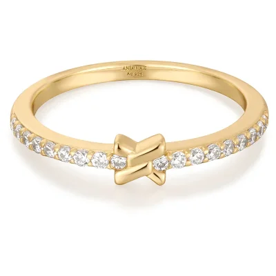 ANIA HAIE GOLD CROSS CUBIC ZIRCONIA RING R061-01G