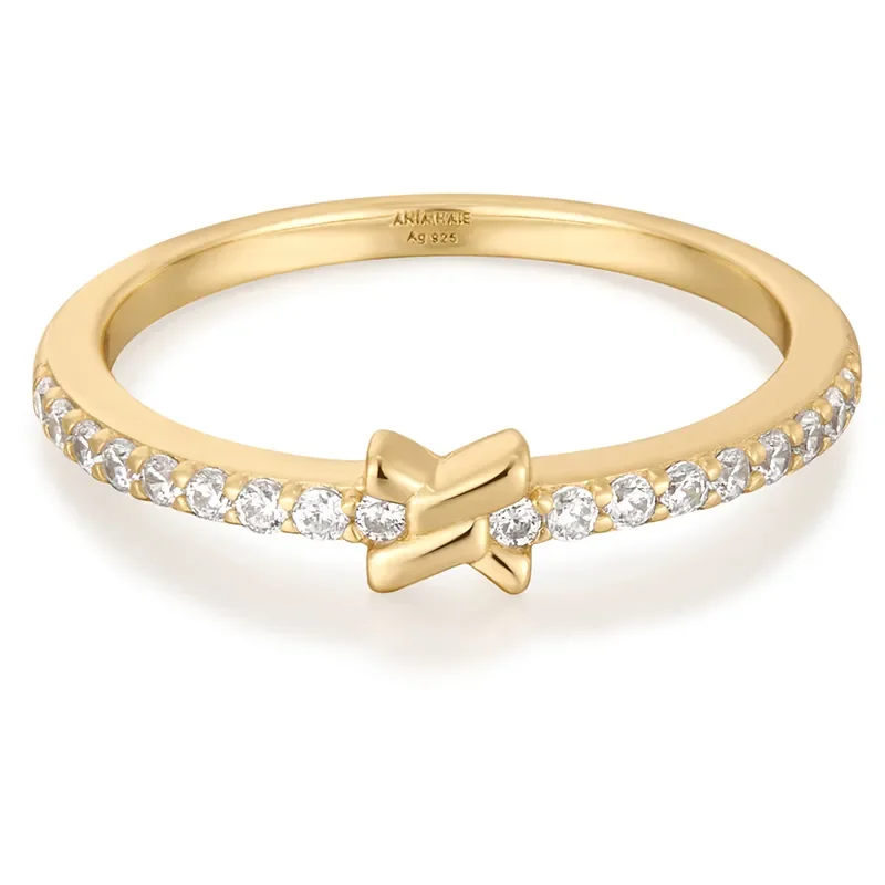 ANIA HAIE GOLD CROSS CUBIC ZIRCONIA RING R061-01G