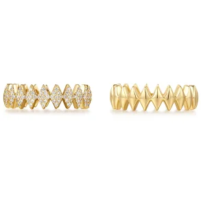 ANIA HAIE GOLD HALF PAVE SPARKLE RING R061-04G