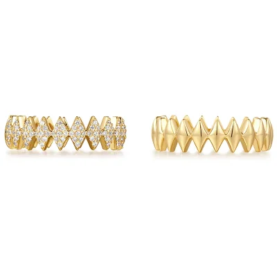 ANIA HAIE GOLD HALF PAVE SPARKLE RING R061-04G