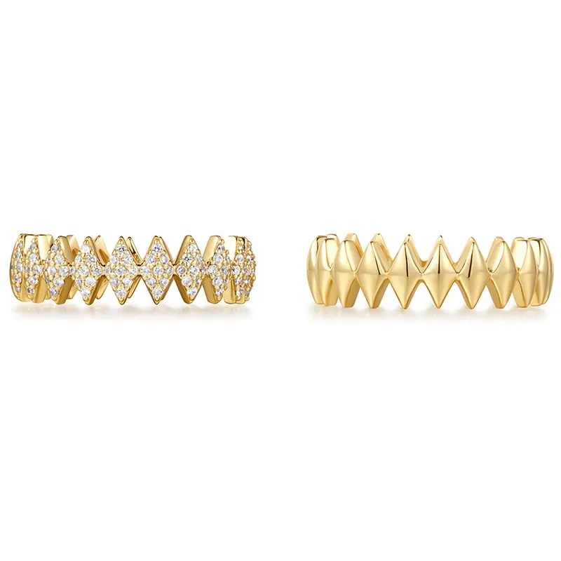 ANIA HAIE GOLD HALF PAVE SPARKLE RING R061-04G