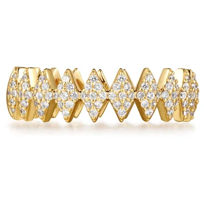 ANIA HAIE GOLD HALF PAVE SPARKLE RING R061-04G