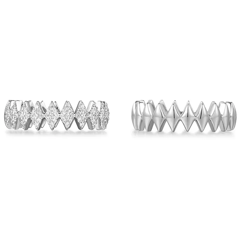 ANIA HAIE SILVER HALF PAVE SPARKLE RING R061-04H