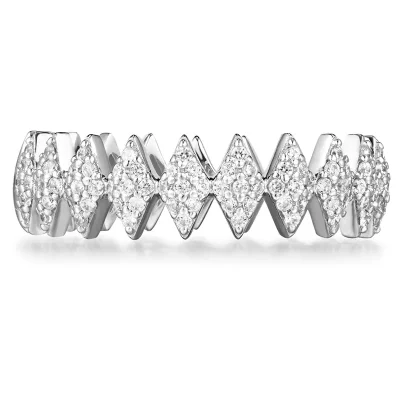 ANIA HAIE SILVER HALF PAVE SPARKLE RING R061-04H