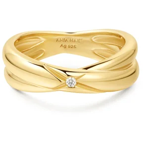 ANIA HAIE GOLD CROSS DOUBLE RING R061-06G