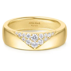 ANIA HAIE GOLD PAVE CZ BOLD STATEMENT RING R062-02G