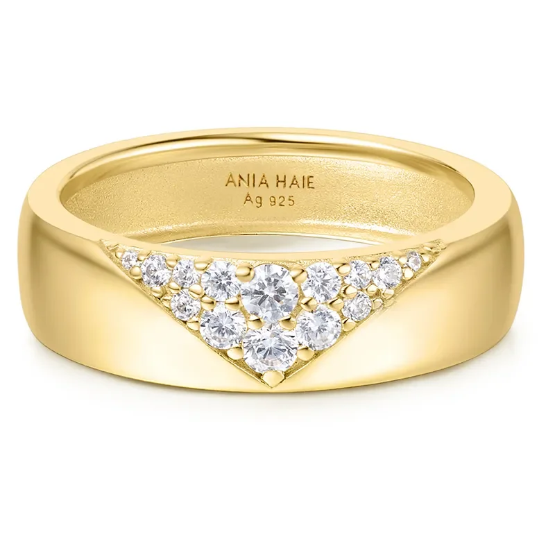 ANIA HAIE GOLD PAVE CZ BOLD STATEMENT RING R062-02G