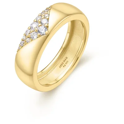ANIA HAIE GOLD PAVE CZ BOLD STATEMENT RING R062-02G